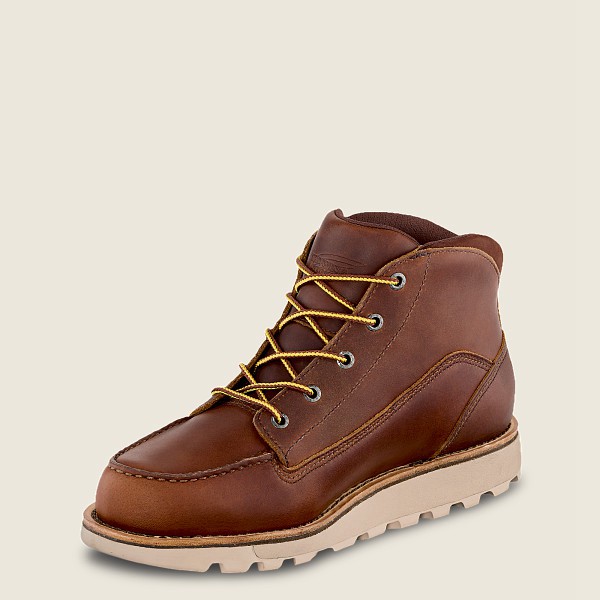 Red Wing Mens Work Boots - Traction Tred Lite - Waterproof Soft Toe Chukka - Brown - RBD480956